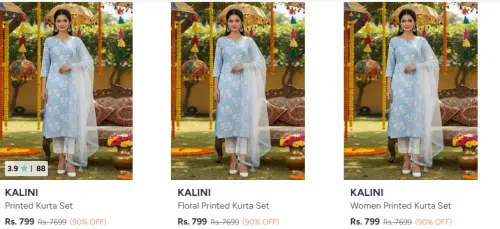 Image of Women Kurta Set With Dupatta Upto 90% Discount 