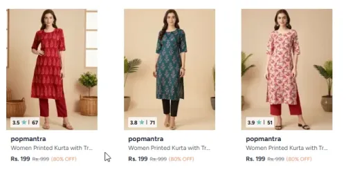 Image of Women Kurta Sets Flat @ ₹199