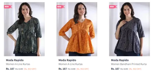 Image of women Kurta Starting @ ₹187