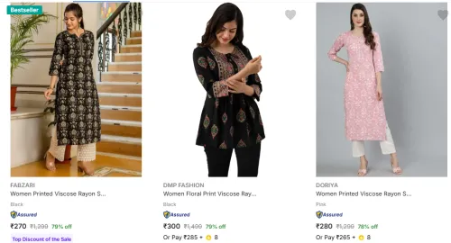Image of Women Kurta Starting @ ₹270
