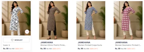 Image of Women Kurta Starting @ ₹99
