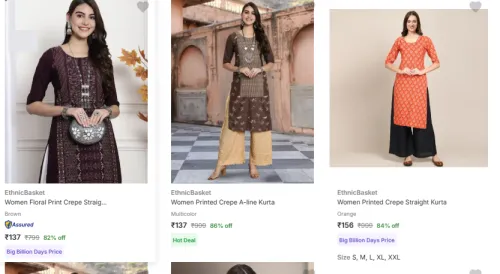 Image of Women Premium Kurtas From ₹137
