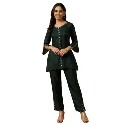 Women Printed 2-Piece Silkblend Kurta & Pants Set