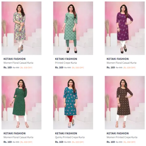 Image of Women's Printed Kurta @ Flat ₹169