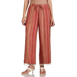 Amazon Brand - Myx Women Relaxed Cotton Flared Palazzo (Available in Plus Sizes)