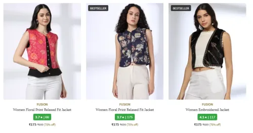 Image of Women Relaxed Fit Shrug starting at ₹180
