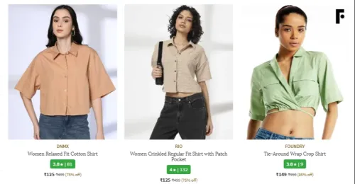 Image of Women relexed fit shirts starting at ₹ 152