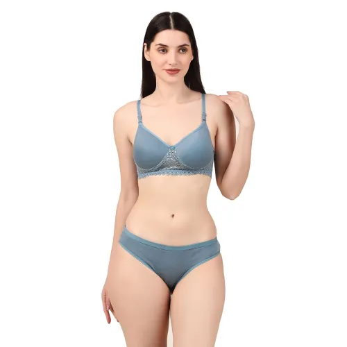 Image of Women's Cotton Lace Lingerie Set