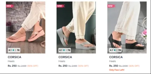 Image of Women's footwear up to 90% Discount 