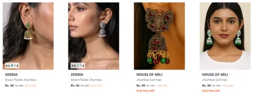 Image of Women's Jhumka Earrings Starting @ ₹96