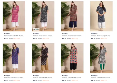 Image of Women's Kurta at Starting @ ₹111