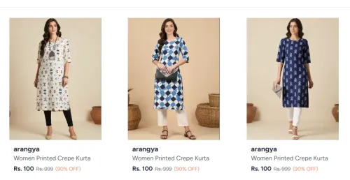 Image of Women's Kurta Starting at ₹100
