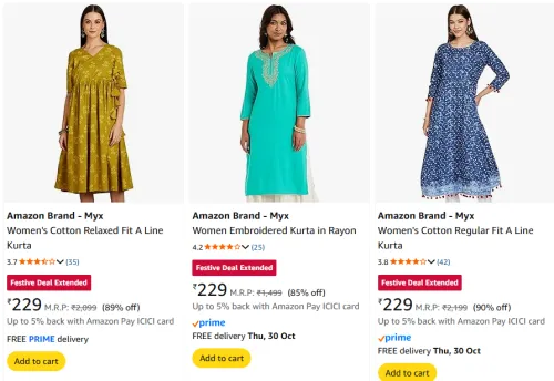 Image of Women's Kurta Starting At ₹229