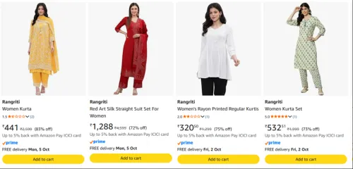 Image of Women's Kurta Upto 83% Discount