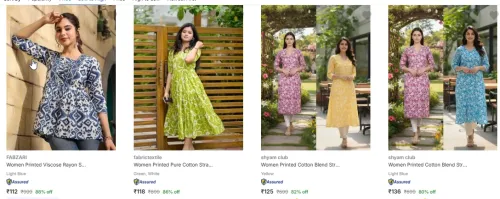Image of Women's Kurtas starting @ ₹112