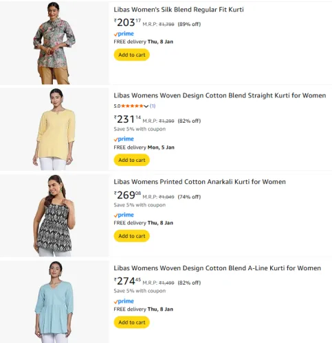 Image of Women's kurti starting @ ₹203