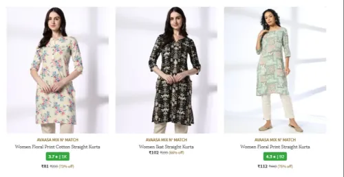 Image of Women's kurti starting @ ₹ 90