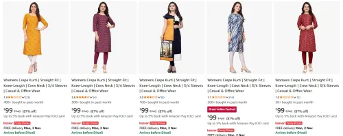 Image of Women's Kurti Starting @ ₹99