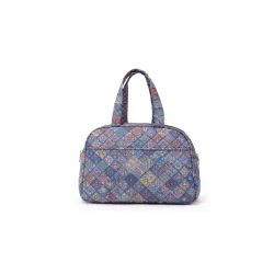 Women’s Printed Dome Satchel Handbag with Front Pocket Zip Closure Stylish Shoulder Bag for Daily Use Travel Office Multicolor Pattern
