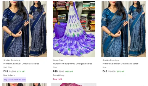 Image of Women's Saree Loot Starting At ₹49