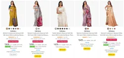Womens Silk Saree. Minimum 60% Discount