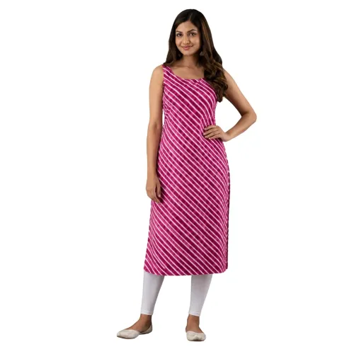 Image of Women's Straight Fit Printed Crepe Kurta