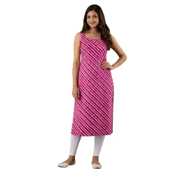 Womens Straight Fit Printed Crepe Kurta