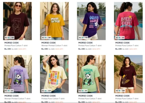 Image of Women's t-shirts at minimum 84% Discoun
