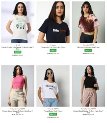 Womens T-shirts Starting @ ₹75
