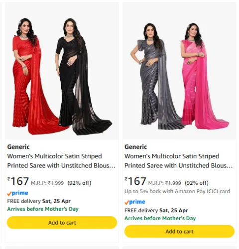 Image of Women Saree Combo Starting @ ₹167