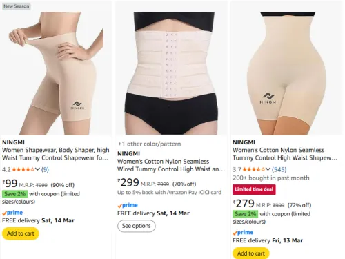 Image of Women Shapewear Starting @ ₹99