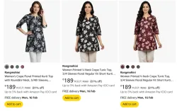 Women short kurtas starting from ₹189