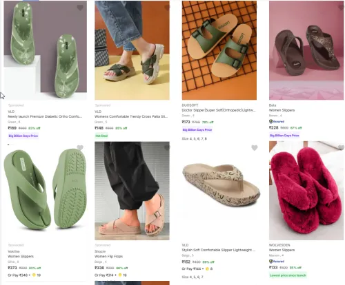 Image of women Sliper up to 85% Discount
