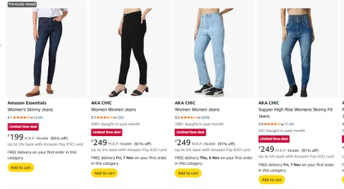 Image of Women Stylish Jeans from ₹199
