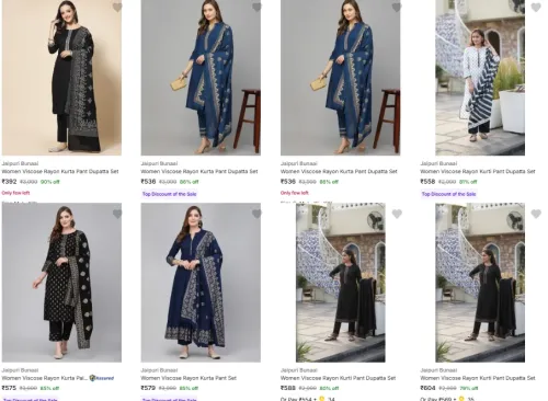 Image of Women Stylish Kurta Pant Set From ₹392