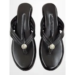 Women Stylish Toe Ring Flats | Cushioned Comfort Slip-On Sandals | Anti-Slip Daily Wear| Lightweight Casual Footwear