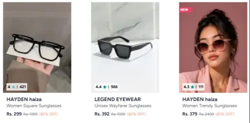 Image of Women sunglasses up to 85% Discount 