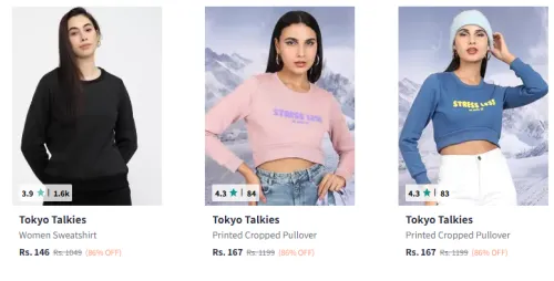 Image of Women Sweatshirt Starting @ ₹146