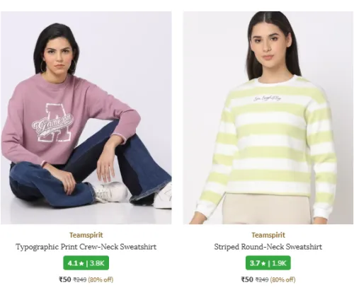 Image of Women Sweatshirts Starting @ ₹50