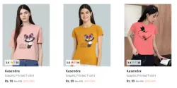 Women T-shirt Minimum 80% Discount