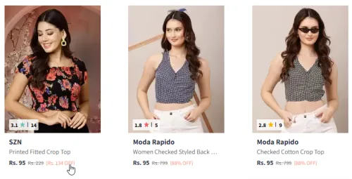 Image of women Top Minimum 80% Discount