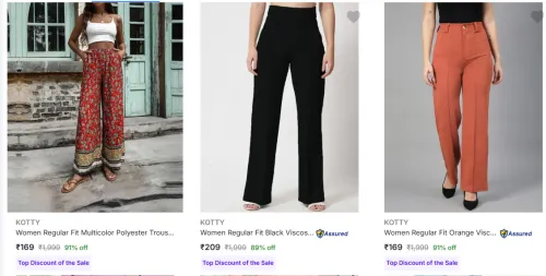 Image of Women Trouser Up to 92% Discount