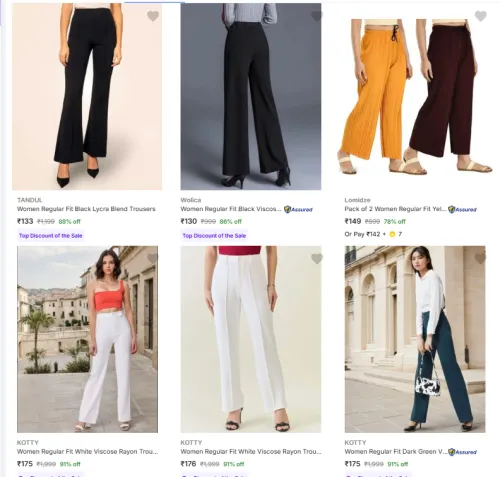 Image of Women Trousers Starting @ ₹133
