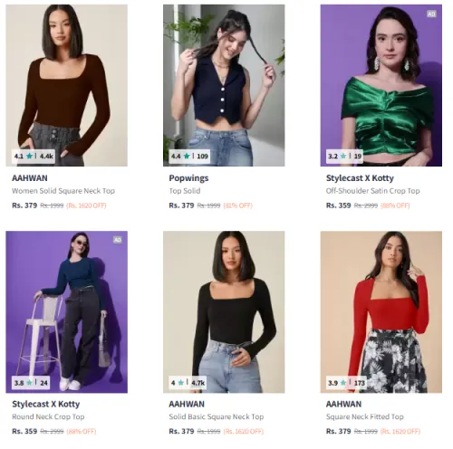 Image of Women's Branded Top @ Minimum 80% Discount