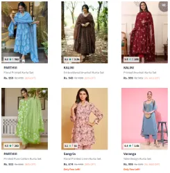 Womens Branded Kurta sets @ Minimum 80% Discount