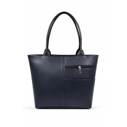 Womens Brown Tote Bag, Faux Leather, Dual Handles, Zip Pockets