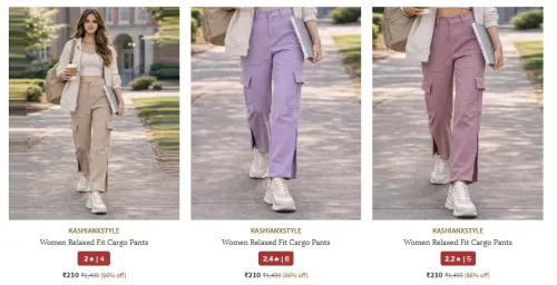 Image of Women's cargo pant starting at ₹210