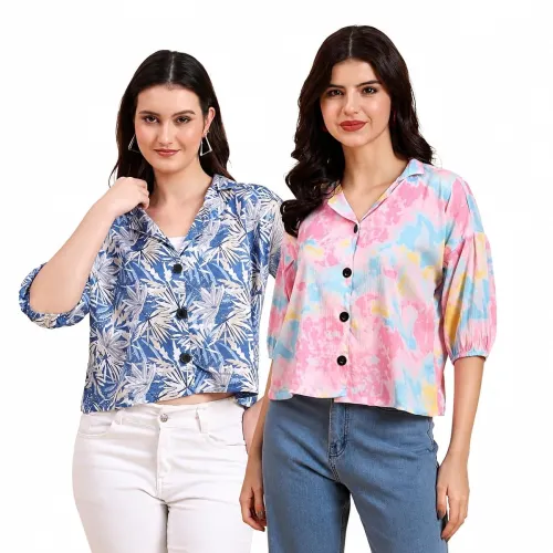 Image of Women’s Cotton Blend Printed Combo (Pack of 2) Shirts