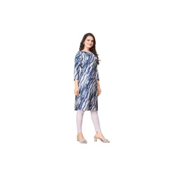 Womens Crepe Kurti Straight Fit Knee-Length