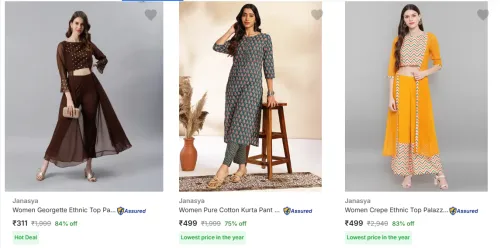 Image of womens ethnic sets Starting @ ₹311
